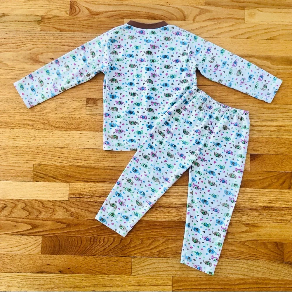 A set of 5 pairs kids pajamas - animal, vehicle & sport prints size 4